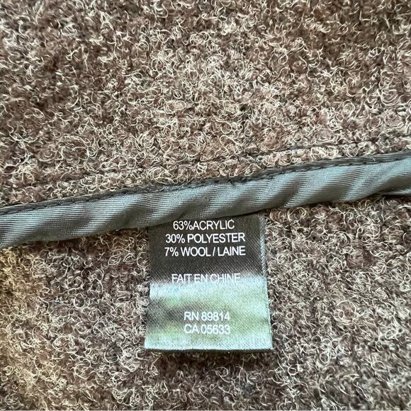 Stella Carakasi Brown Wool Blend Black Lace Wrap Asymmetrical Coat Size Small - Picture 12 of 15